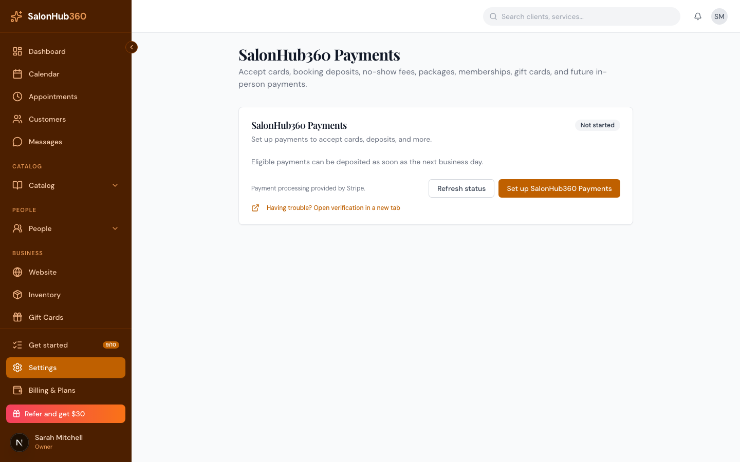 The Payments page showing an Action required badge and an information-needed list