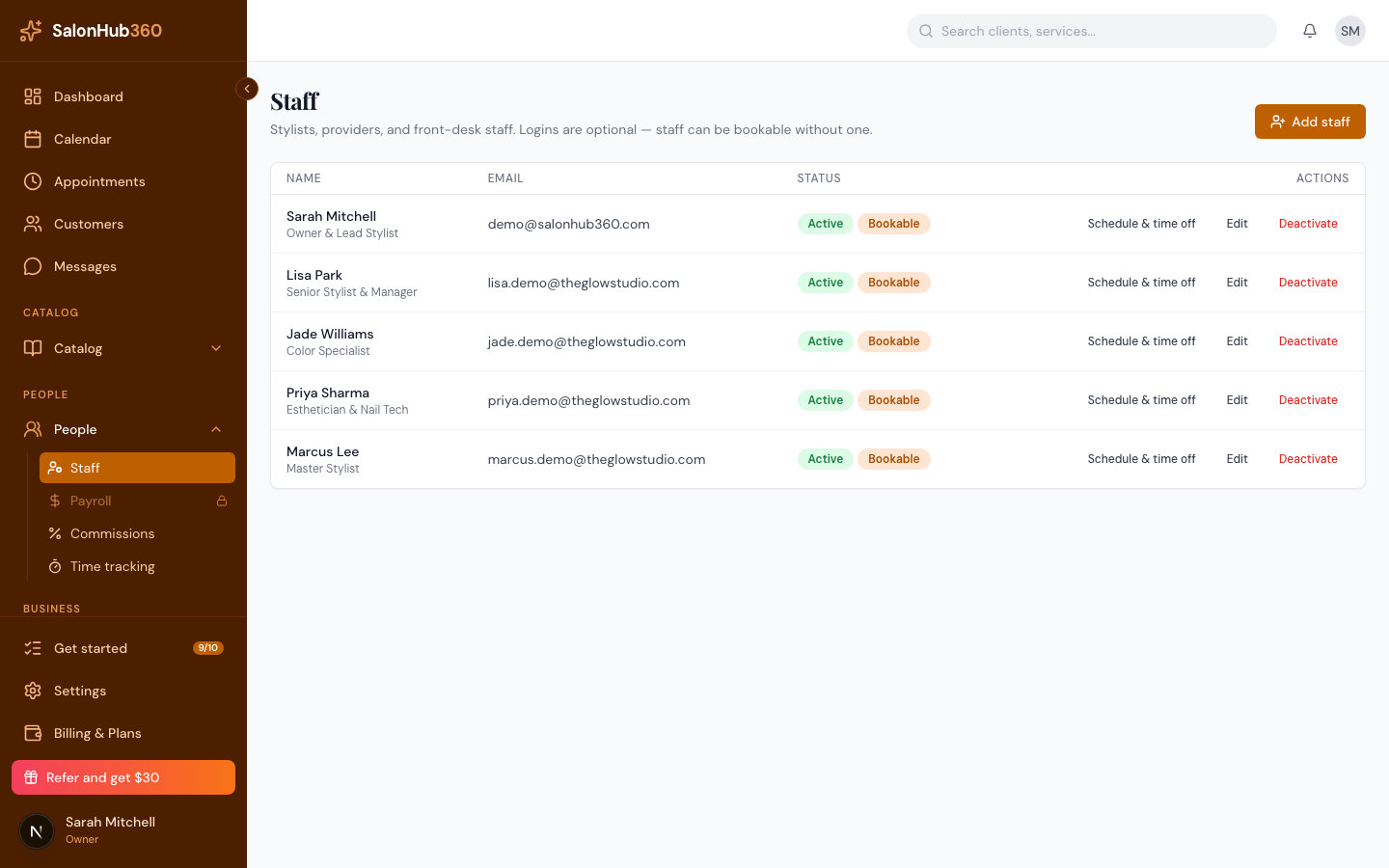 The time off request form with type, reason, and date fields